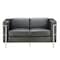 Officesource Madison Collection Loveseat with Chrome Exposed Frame OSRL3025PBK - alternate 2